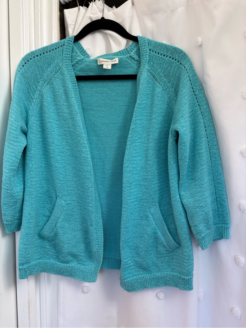 Coldwater Creek Teal Open-Front Cardigan